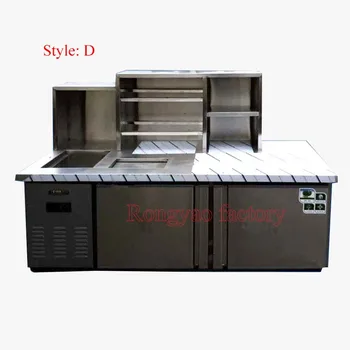 

2020 Hot Sale Custom Stainless Steel Refrigerator Freezer Bar Operation Counter Milk Tea Table Custom Various Counter