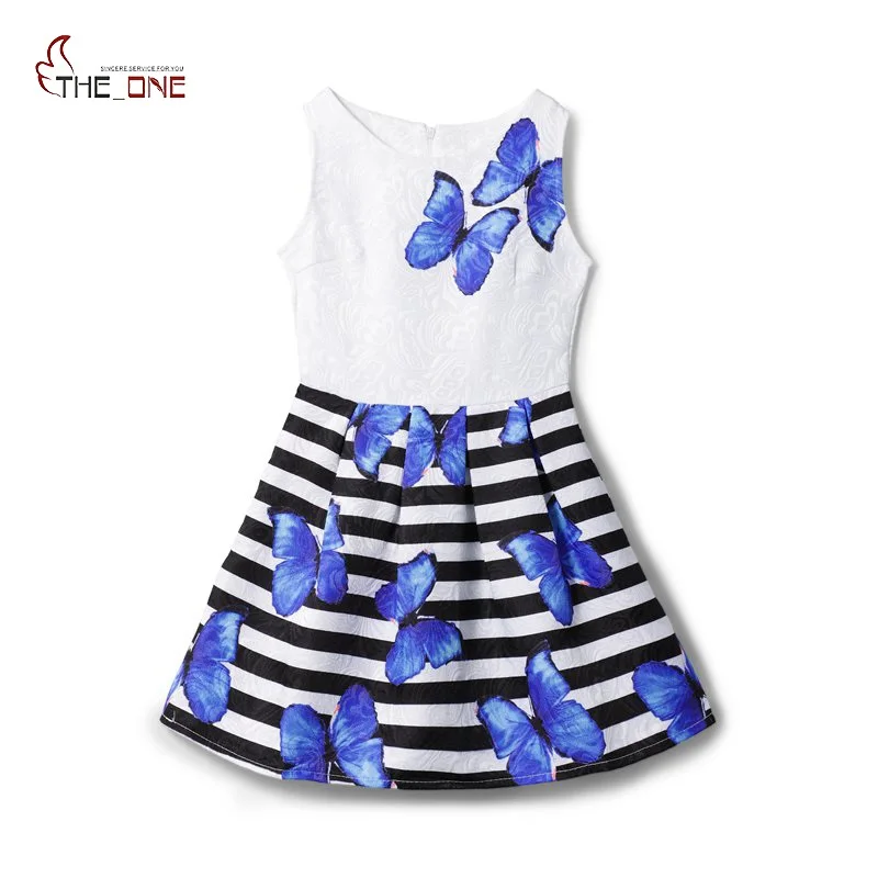 MUABABY 6-12 Years Summer Teen Dress Girls Sleeveless Butterfly Print Princess Casual Dresses Kids Elegant Formal Party Clothing summer children clothing teen dress green burgundy blue and white summer girls petal dresses formal for girls 5 to 14 years