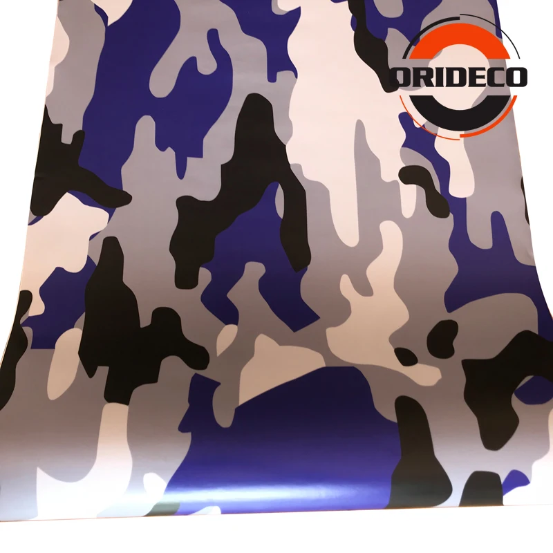 Blue black gray Snow camo vinyl car film 2