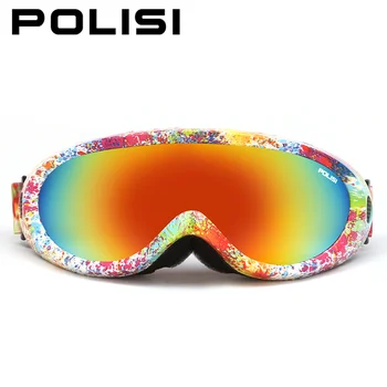 

POLISI Men Women Winter Outdoor Sports Snowmobile Snowboard Skate Ski Goggles UV400 Motorcycle Glasses Anti-Fog Skiing Eyewear