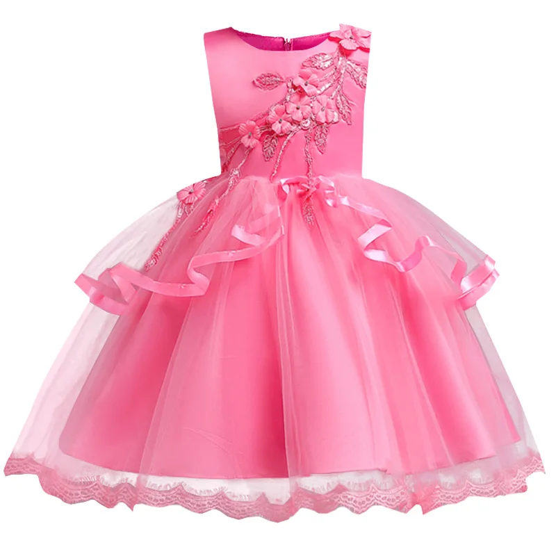 

2019 Girls flower dress baby costume children's party dress first communion dresses kids clothes ball gown vestido comunion