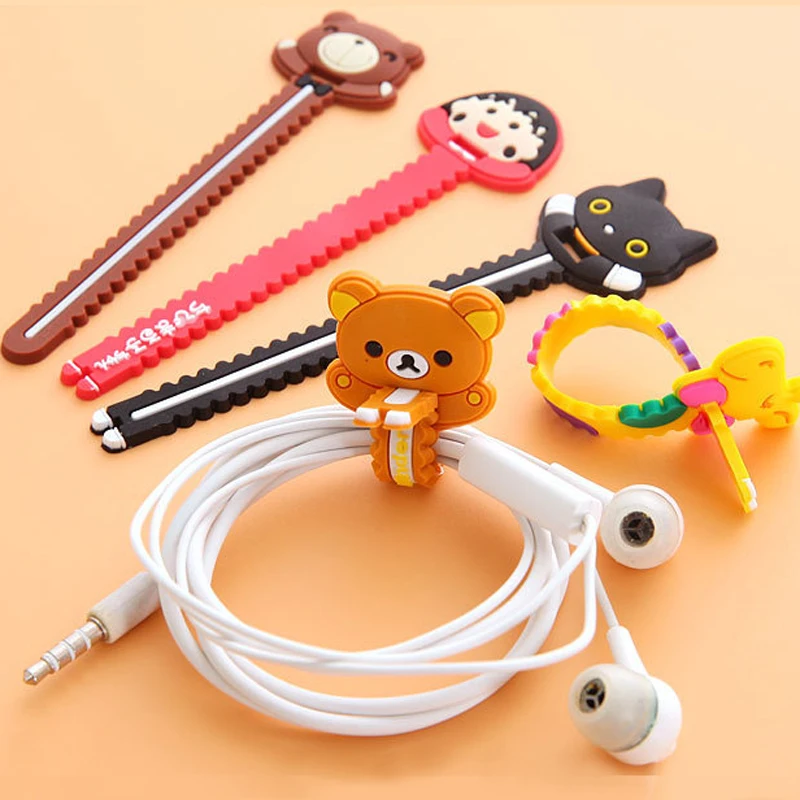 

50Pcs/Set Cartoon USB Cable Bites For Cable Protection Cute Iphone Accessory Animal Protector Data line Winder Cord Protect