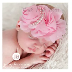

2016 Free Shipping Baby girl headband 1PCS Retail Rose Pearl newborn headband Baby girls infant headband Hair Accessories ZZ74