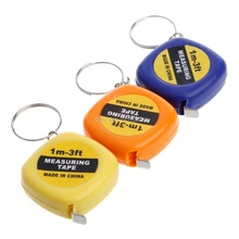 Easy Retractable Ruler Tape Measure Mini Portable Pull Ruler Keychain 1m/3ft -B119
