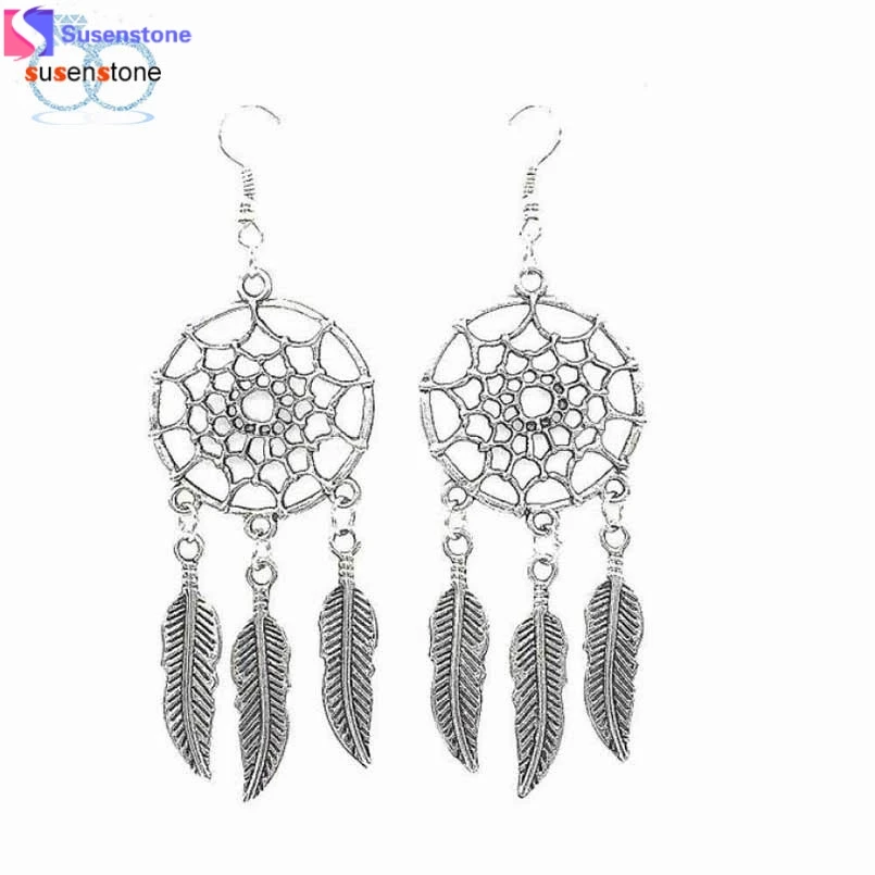 

SUSENSTONE 1 Pair Fashion Women Lady Dreamcatcher Ear Stud Gold Earrings #0