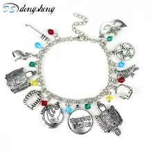 Dongsheng Мода вампира Дневники Подвески браслеты маска пентаграмма цепи Браслеты браслет для Для женщин Девушка фильм Jewelry-25