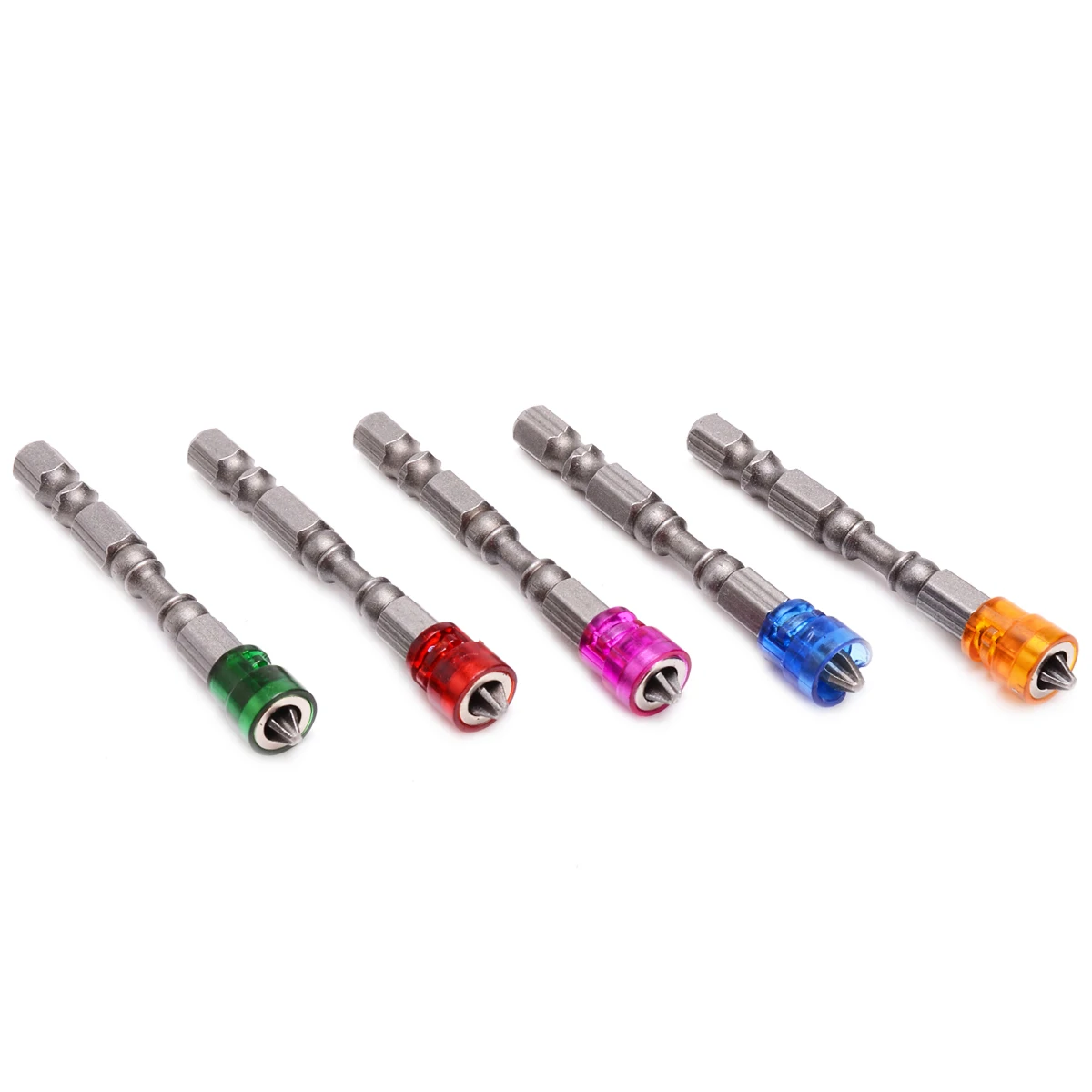 5pcs Single Head Magnetic Screwdriver Bit Anti-Slip S2 PH2 1/4