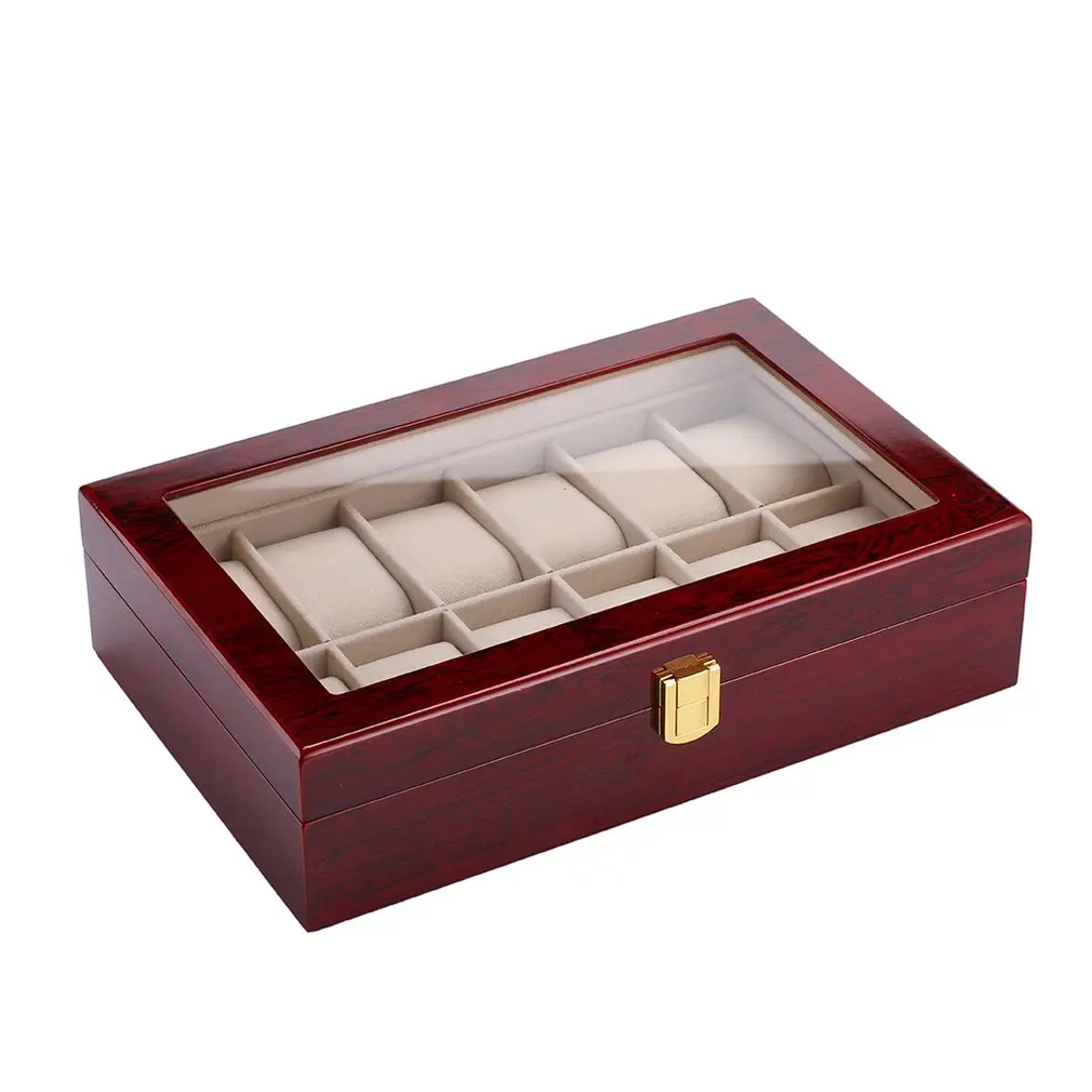 

12 Grids Luxury Design Baking Paint Wooden Watch Box Watch Storage Box Watch Display Slot Case Box Case