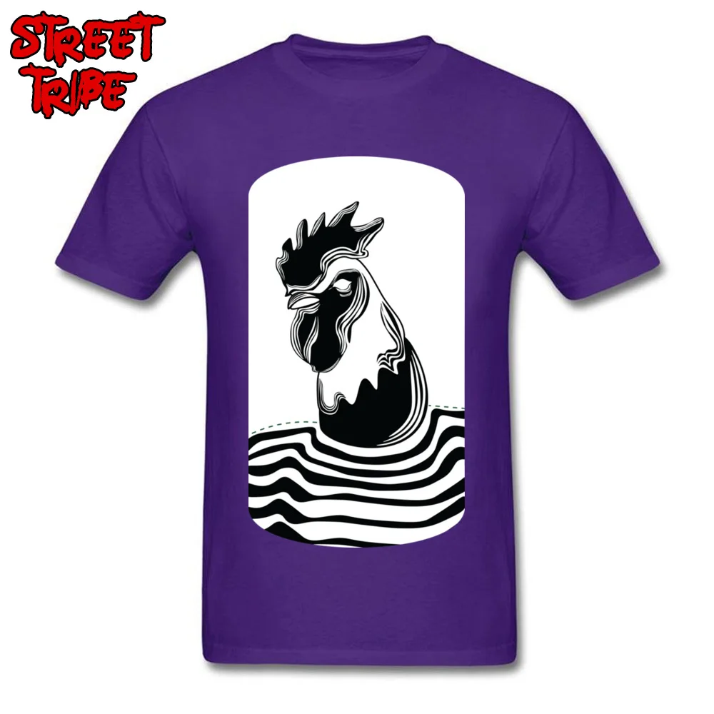 O Neck Rooster medallion Pure Cotton Men T Shirt Design Short Sleeve Tops Shirts Designer Comics Sweatshirts Drop Shipping Rooster medallion purple