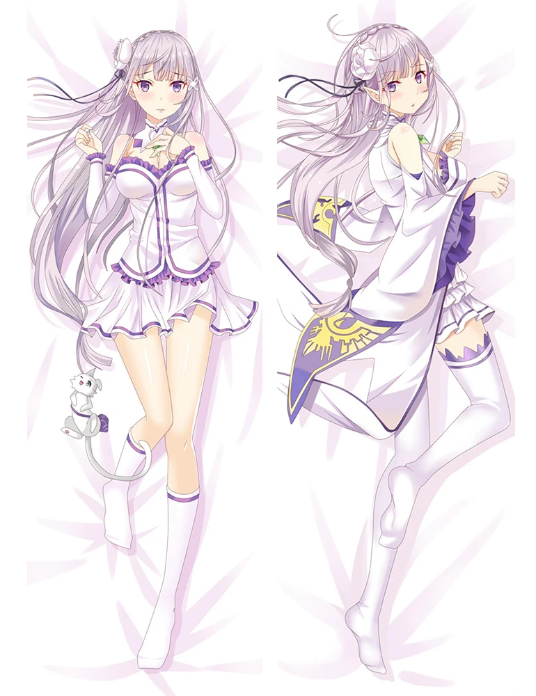 July update Anim Re Zero kara Hajimeru Isekai Seikatsu characters Emilia otaku Dakimakura pillow cover hugging body pillowcase