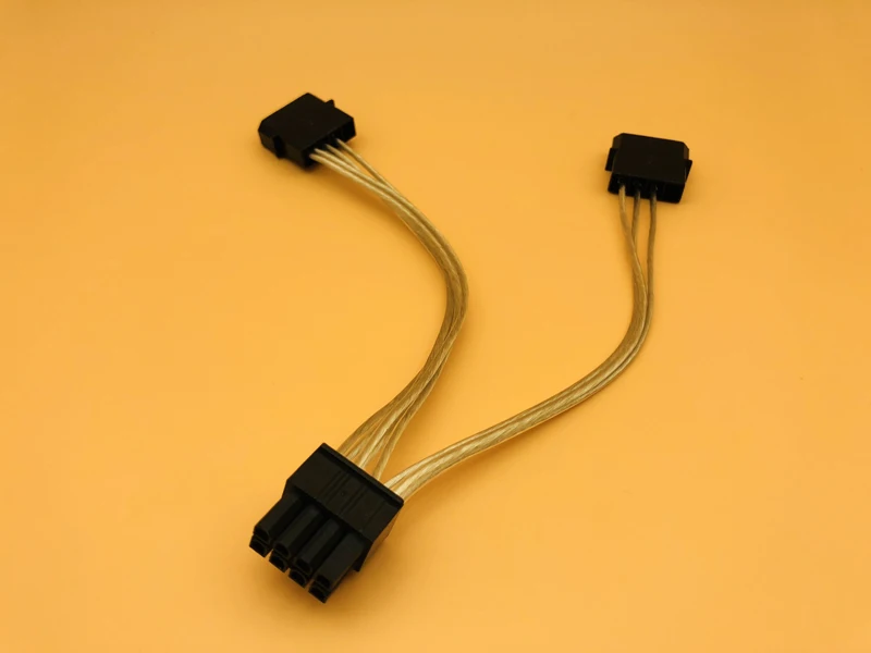 18cm 4PIN to 8PIN Graphic Card Cable Dual 4Pin to 8Pin(6+2) Graphics Card Power Cable Supply Dual D port to 8 pin for BTC Mining