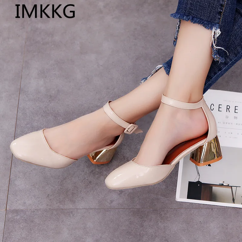 

IMKKG 2017 fashion New style women shoes Mid heels women sandals female thick heel women shoes S315