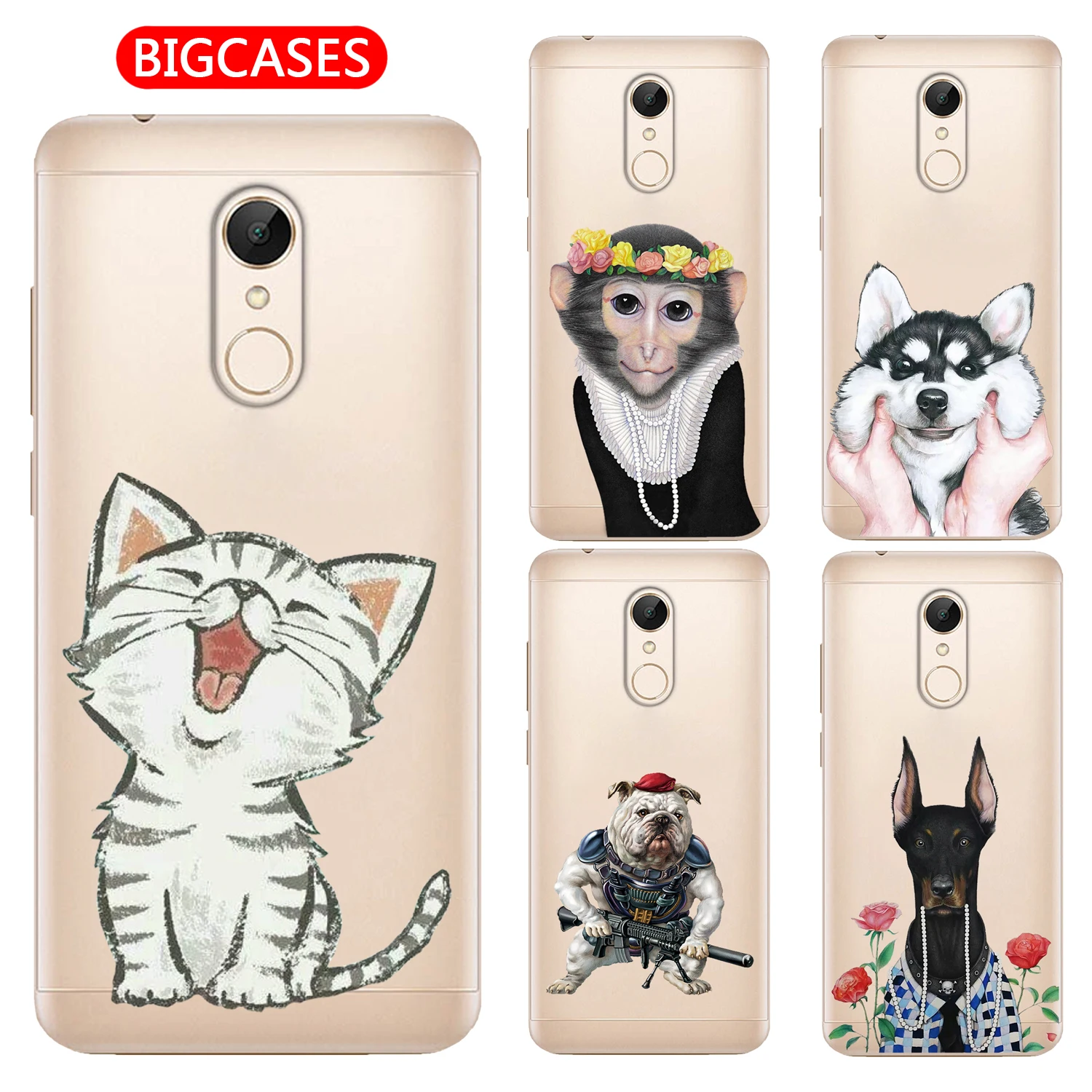 For Xiaomi Redmi 5 Case Cover 5.7&quot Soft TPU Silicone Popular Cute Pet Kitten Puppy Cat Flower Dog Monkey Painted Phone Back |