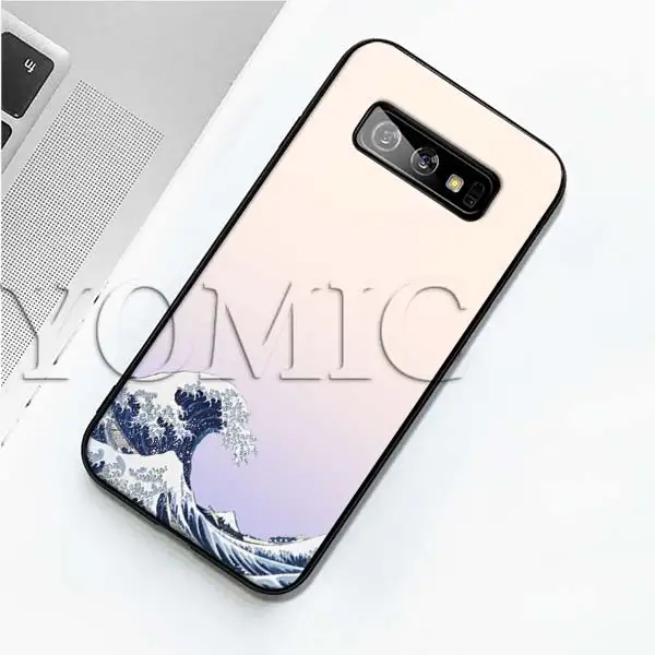 Черный силиконовый чехол Hokusai The Great Wave для samsung Galaxy S10 S10e S8 S9 Plus S7 A40 A50 A70 Note 8 9 мягкий чехол - Цвет: 004