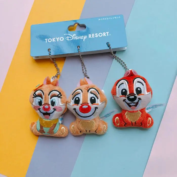 

3pcs/lot Embroidered Patch Iron On Cartoon Dale chip squirrel Animal stuffed plush toys brooch keychain gifts