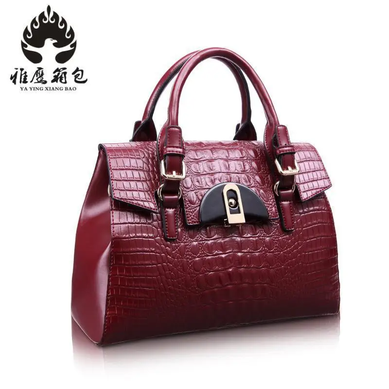 

New 2018 Brand Stone Pattern Women Bag Soft Genuine Leather Women Handbag Fashion Shoulder Bag Femal Top-handle Bag