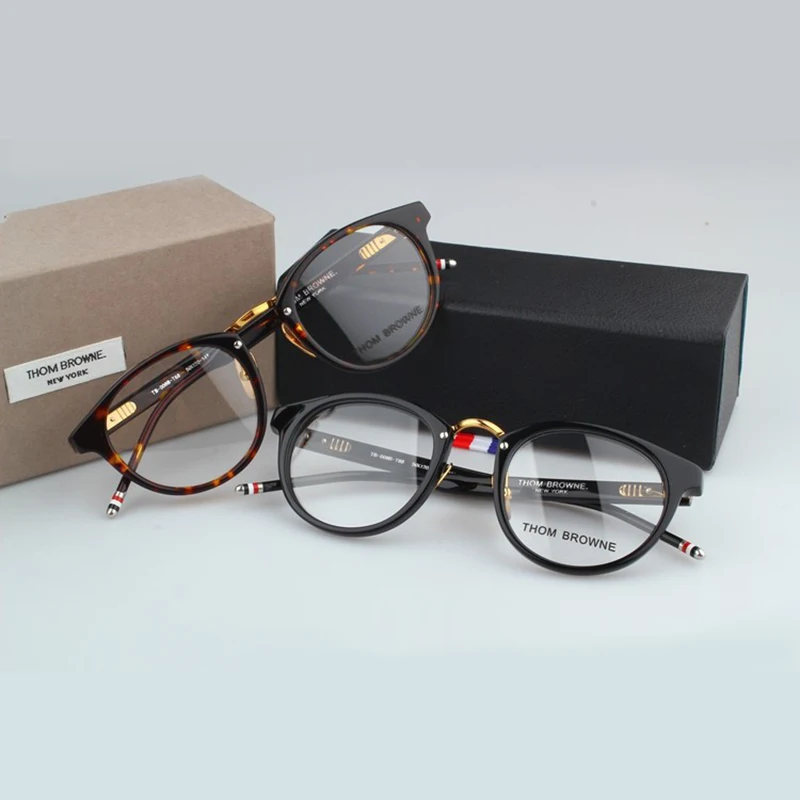 

High Quality Computer Glasses Frame Men Women Vintage Round Eyeyglasses Myopia Reading Eyewear With Original Case