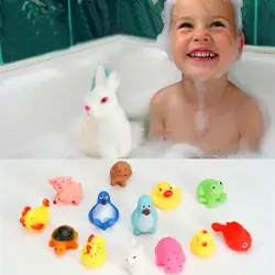 13 шт. милые детские для ванной игрушки Настольная игра игрушка смешанные красочные мягкие резиновый плавающий Squeeze Play животные подарки