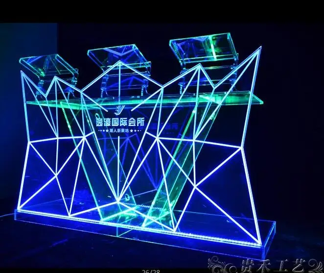 GH-C019 New Design Led Bar Counter/ illuminated Table/ Led illuminated Furniture Transparent Acrylic L150* W55*H120cm