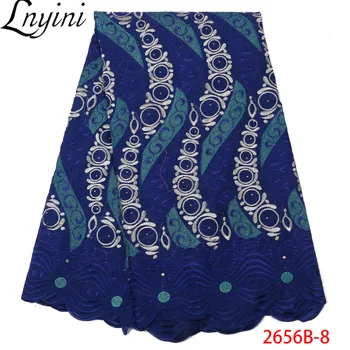 

Latest African Nigerian Cotton Voile Laces Fabrics Royal Blue Swiss Voile Laces Fabric for Wedding Party Cotton Dry Lace L2656B