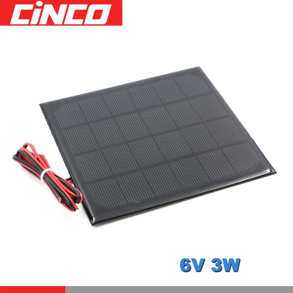 

Poly Panel Solar monocrystalline Silicon 6V 3W with 100cm extend cable DIY Battery Charger Module Mini Solar Cell wire toy