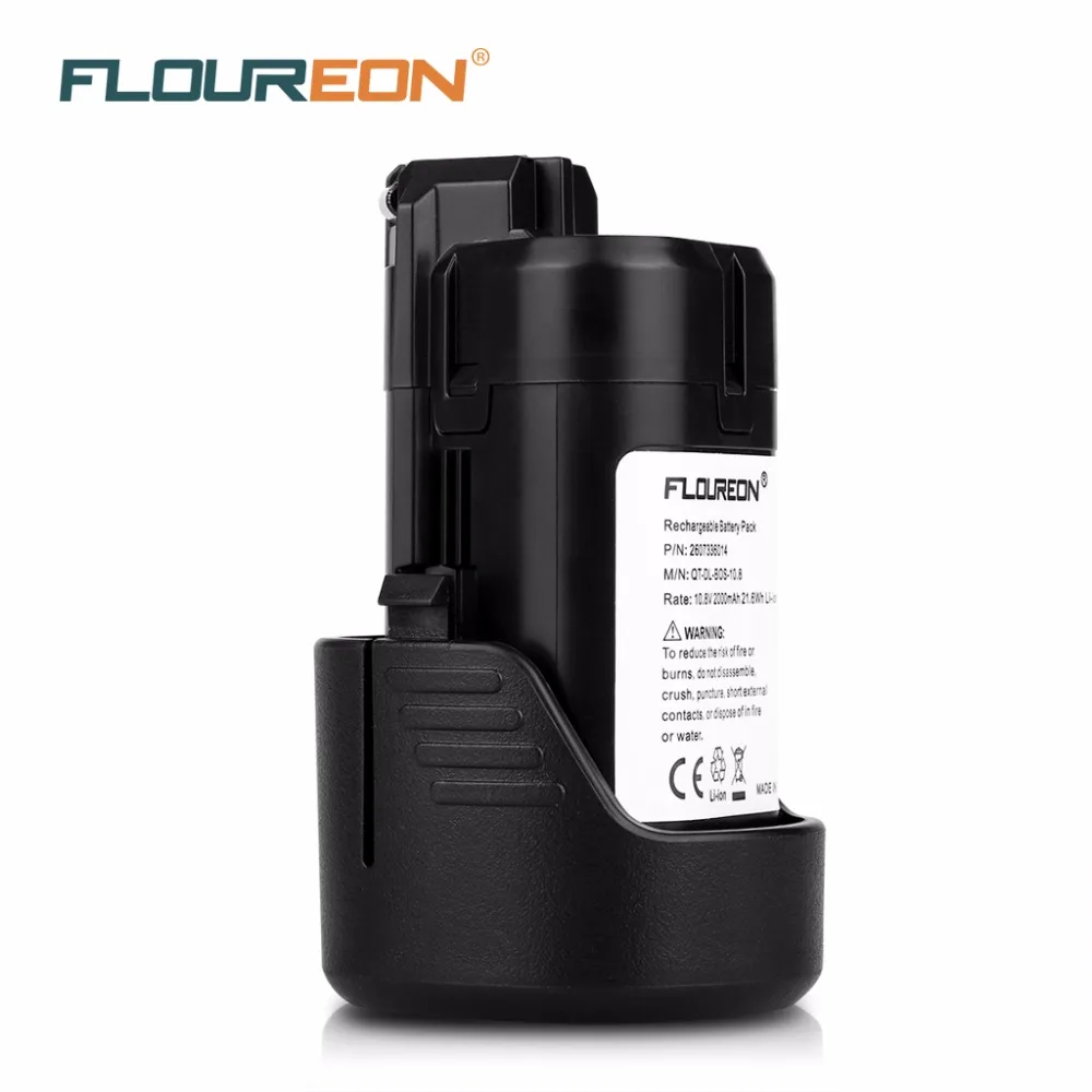 

Original Floureon 10.8V 2000mAh Rechargeable Power Tool Battery Pack Replacement Li-ion Battery for Bosch BAT411 BAT411A D-70745
