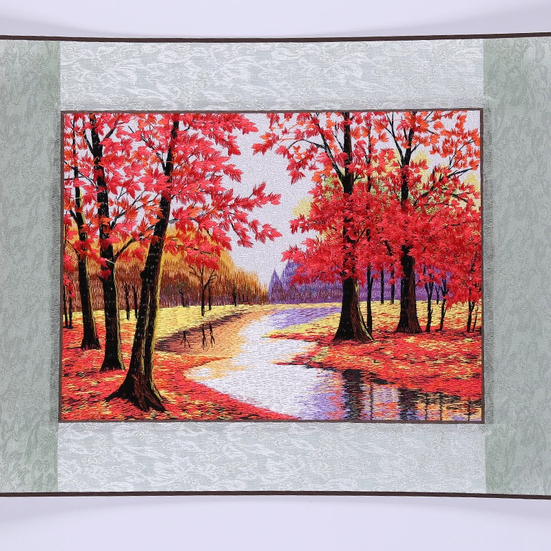 China Suxiu embroidered Chinese painting living room Deco Ink style Hanging Wall Art Unframed | Дом и сад