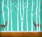 Дерево Наклейки на стены 260x360 см Северный олень, новогодняя елка лес птицы стены стикеры s Наклейка книги по искусству декоративная стена для детского сада для детской комнаты обои - 3