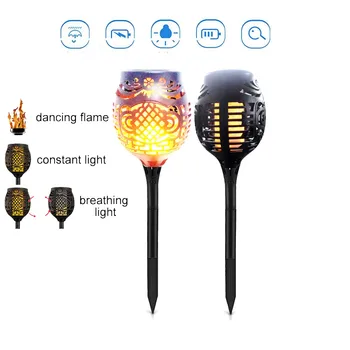 

new arrival Solar 96LED Lawn Dancing flame Torch Lights radar 3 working mode Tiki LE torch Landscape Garden