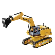 Новейший Радиоуправляемый автомобиль переключения почвы 8CH 2,4G 35 см музыка и светодиодный свет RC экскаватор захватная машина модель игрушки Авто демонстрационные автомобили