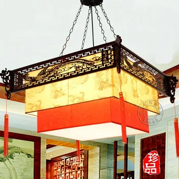 

Chinese wooden lamp dragon hung hotel retro hot box teahouse Chandelier ZH ZS53
