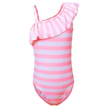 

BAOHULU New Pink White Strip Cute Girl Toddler Sleeveless Summer Swimsuit SPF30+ UPF50+ 2-10 Years Beach Bath Pool Out Swim GYM