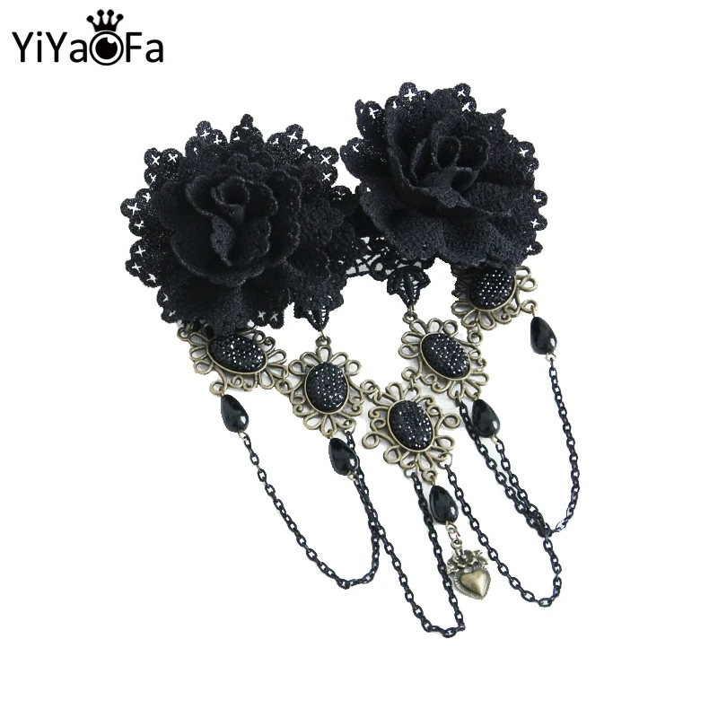 

YiYaoFa Handmade Flower Hairpin Gothic Jewelry Lace Hair Jewelry Fashion Women Party Jewelry Women Accessories YFJ-01