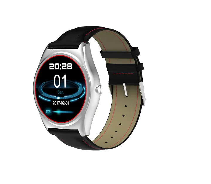 Модные часы Smart Watch 1,3 дюйма MTK2502 HD Тонкий Bluetooth Smartwatch монитор сердечного ритма Фитнес трекер для андроид IOS - Цвет: White grey strap