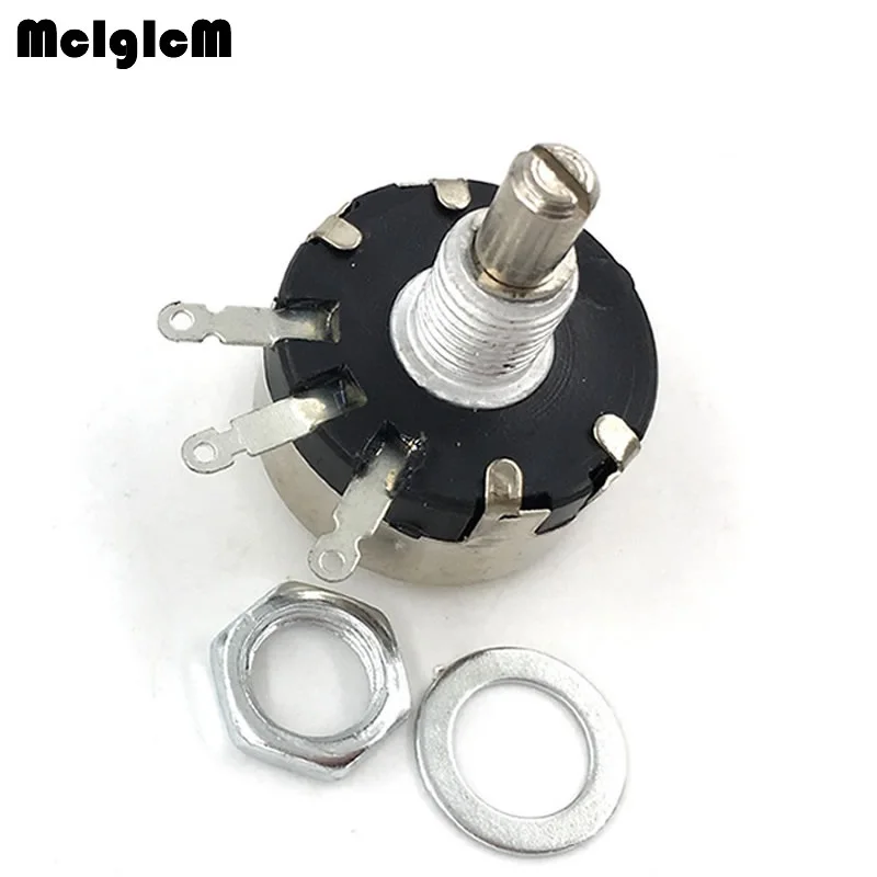 

5pcs WX110(010) 6mm Round Metal Shaft Single Turn Wire resistor Wound Potentiometer 1k 2.2k 3.3k 4.7K 5.6k 6.8k 10k 22k ohm