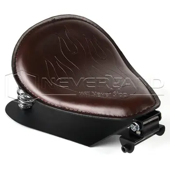 

11.8" Brown Flame Motorcycle SOLO Seat Pan Frame Spring Bracket For Harley Bobber Custom D35