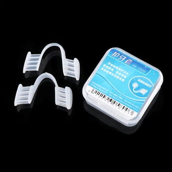 

2Pcs New Prevent Night Tooth Cleaning Splint Sleep Aid Eliminates With Case Box Stops Teeth Grinding Dental Mouth Guard
