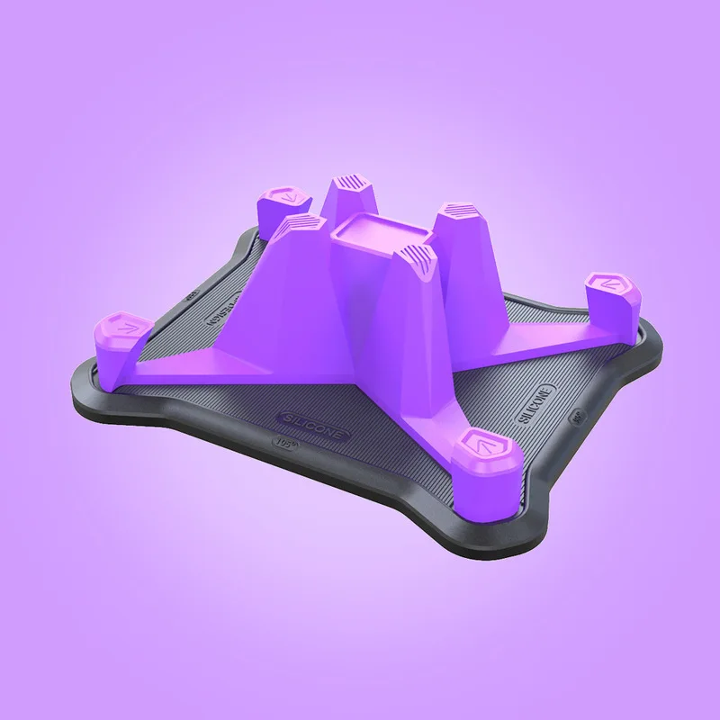 Автомобильный силиконовый Кронштейн для мобильного телефона, автомобильный многоугольный навигационный коврик - Название цвета: (purple)