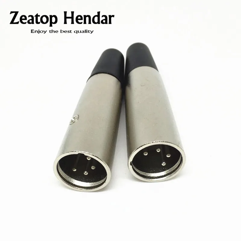 

10Pcs XLR 4 Pin Plug Male Adapter Connector for Music Desk Speaker Audio Microphone Cable Silver
