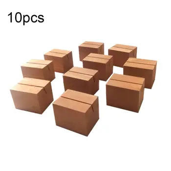 

10Pcs Natural Wood Business Card Clip Message Paper Holder Home Office Desktop Table Decoration Photo Rack Birthday New Year Gif