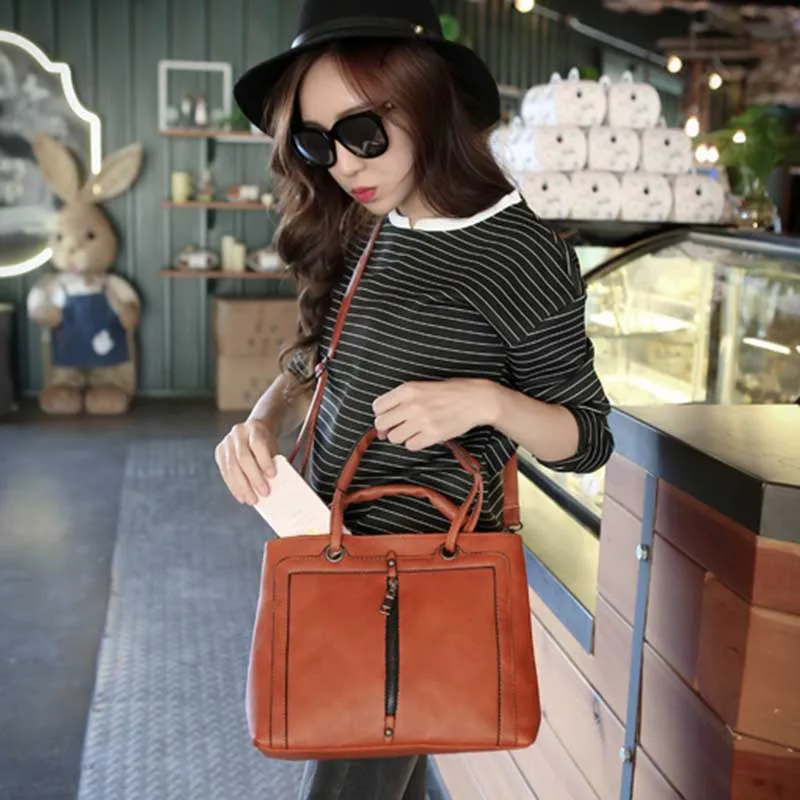 Fashion Women Leather Handbag Large Female Casual Shoulder Bag Vintage Travel Lady Bag Famous Exquisite Handle Bolsa SS7085 (16)