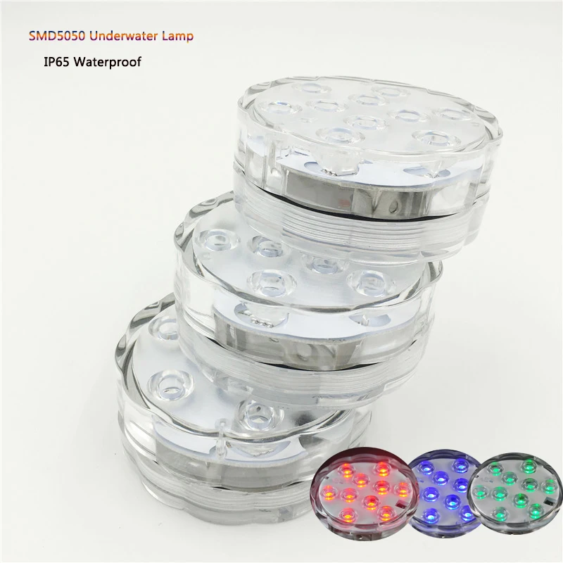 

SMD5050 10 Led Remote Controlled RGB Submersible Light Underwater Battery Power Night Lamp For Vase Bowl Garden Party Decoration
