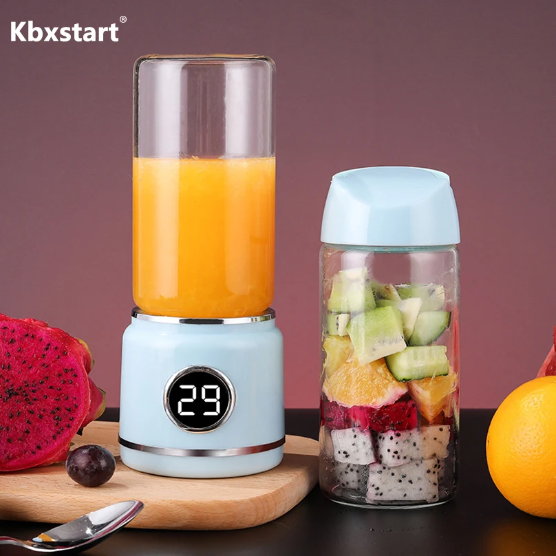 

420ml Portable Blender Juicer Cup USB Rechargeable Electric Mini Blender Juicer Extractor Fruit Smoothie Maker Bottle 6 Blades