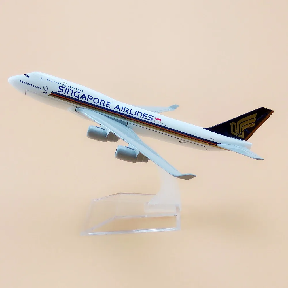 16 см сплав металла модель самолета Air Singapore Airlines B747 400 Боинг 747 Airways Модель W Стенд