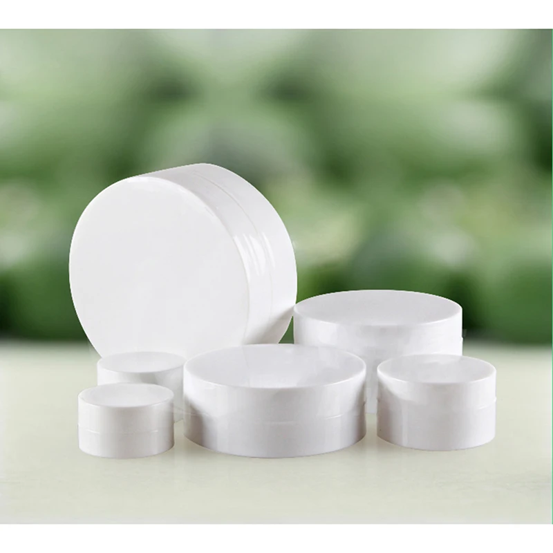 3g-5g-10g-30g-50g-100g-10pcs-Portable-White-Plastic-Jar-Mask-Cream-Jars-With-Depressed (5)
