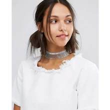 2016 nuevo boho collar choker cinta borla collar de joyería de las mujeres declaración de moda cuello redondo hecho a mano étnico burlesque collier