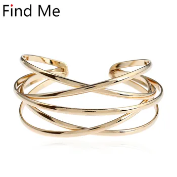 

Find Me 2019 new brand Vintage Punk Bracelets & Bangles for Women Jewelry multilayer Geometry Hollow out Cuff Bracelet wholesale