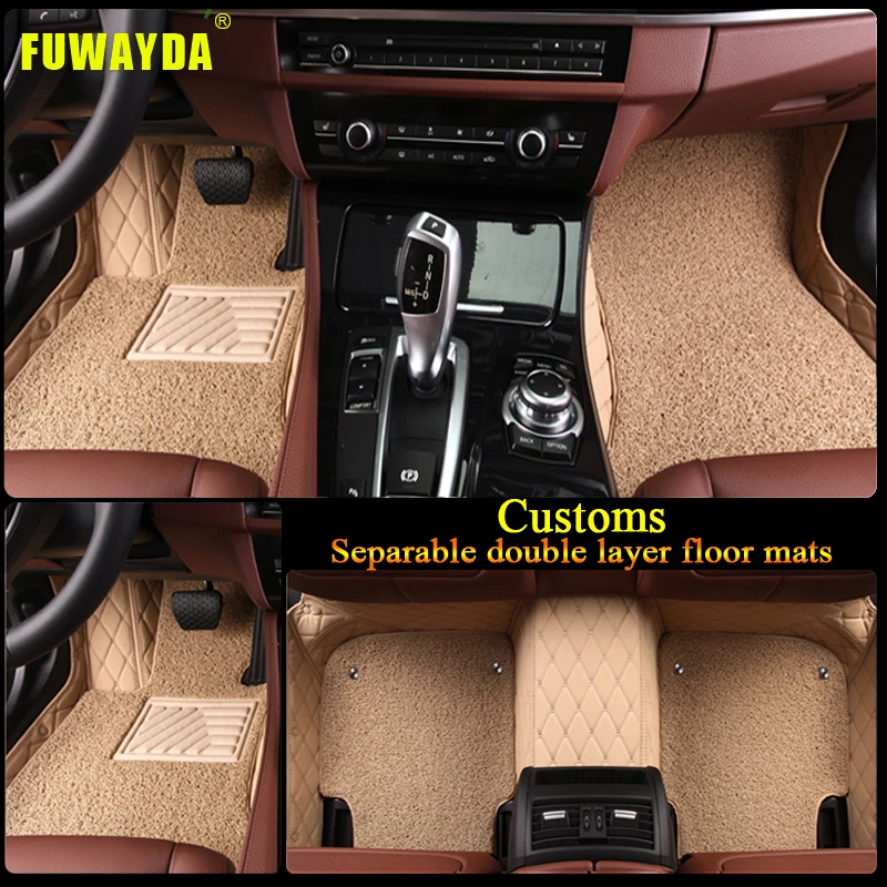 free shipping!! Luxury Double layer fabric car floor mats for ford