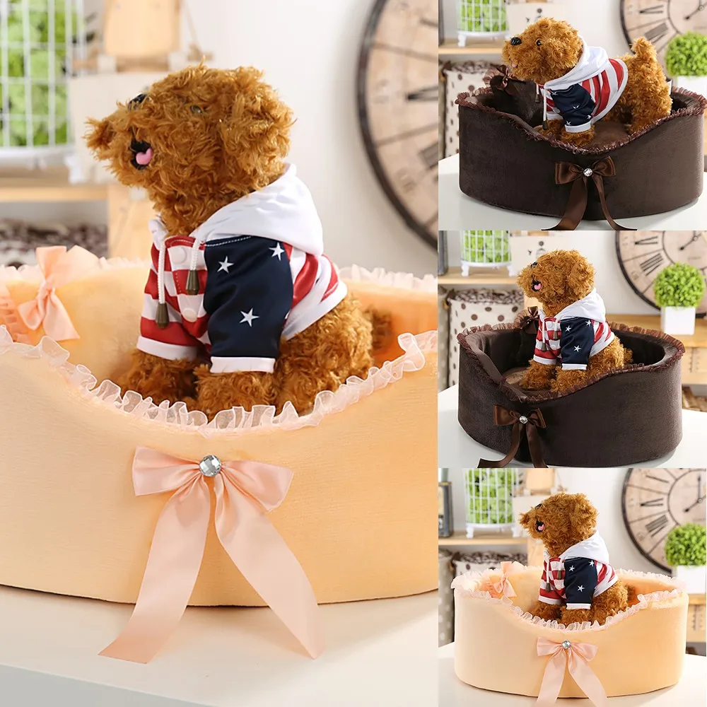 

ISHOWTIENDA Fluffy Oval Dog House Keep Warm Cat's Den Pet's Den Dog Mattress Pet Supplies
