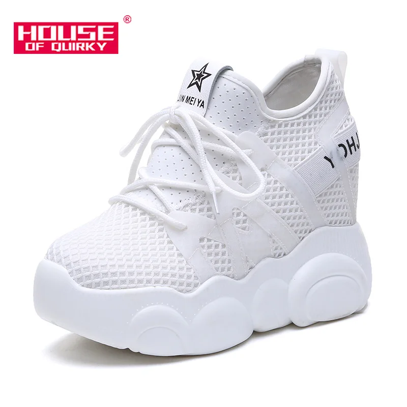 

Fashion High Hel Women Sports Shoes Casual Wedge Women Vulcanized Shoes Outdoor Net Cloth Shoes Women Platform Waterproof Taiwan